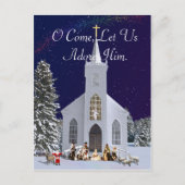 Nativiteit in de kerk briefkaart (Voorkant)