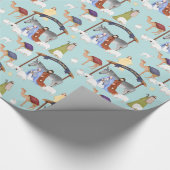 Nativiteit in lichtblauw cadeaupapier (Hoek)