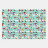 Nativiteit in roze, blauw en paars inpakpapier vel (Voorkant)