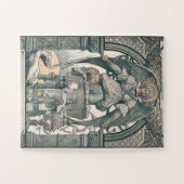Nativiteit Jesus Birth Angel Vintage Kerstmis Legpuzzel (Horizontaal)