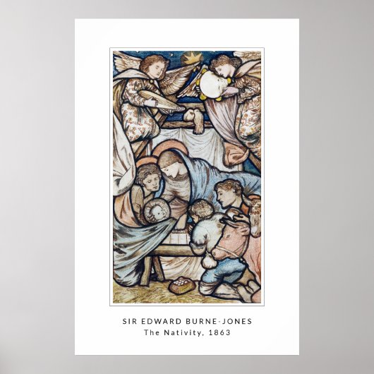 Nativiteit Jesus Birth Vintage Kerstmis Poster (Voorkant)