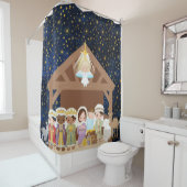 Nativiteit Jesus Manger Three Wise Mannen Shower Douchegordijn (In situ)