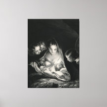 Nativiteit Jesus Virgin Mary Angels Black White