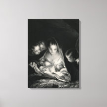 Nativiteit Jesus Virgin Mary Angels Black White