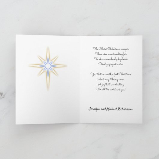 Nativiteit Jezus is geboren personaliseer handteke Kaart (Binnen)