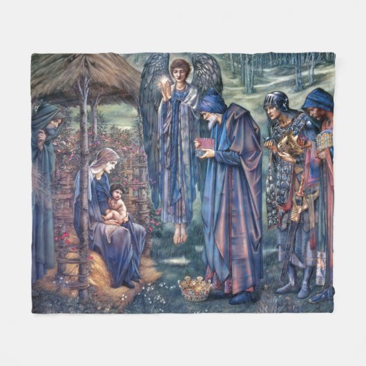 Nativiteit Jezus Mary Joseph Bible Fleece Blanket (Voorkant (Horizontaal))
