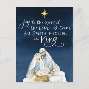 Nativiteit Joy Waterverf Religieuze Kerstmis Briefkaart