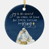 Nativiteit Joy Waterverf Religieuze Kerstmis Keramisch Ornament (Voorkant)