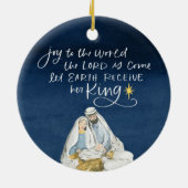 Nativiteit Joy Waterverf Religieuze Kerstmis Keramisch Ornament (Achterkant)