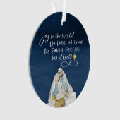 Nativiteit Joy Waterverf Religieuze Kerstmis Ornament (voorkant)