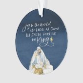 Nativiteit Joy Waterverf Religieuze Kerstmis Ornament (voorkant)