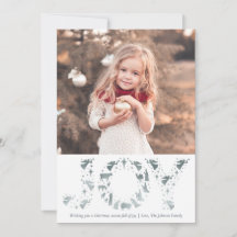 Nativiteit kerstkaart JOY Faux Silver Foil
