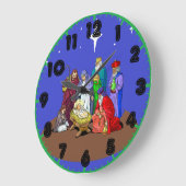 Nativiteit kerstklok met cijfers grote klok (Hoek)