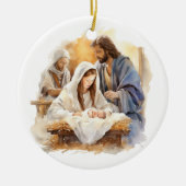 Nativiteit kerstmis keramisch ornament (Voorkant)