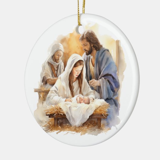 Nativiteit kerstmis keramisch ornament (Links)