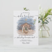 Nativiteit kerstmis met baby Jezus, Mary & Joseph Kaart (Staand voorkant)