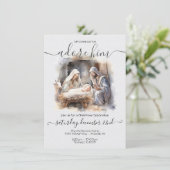 Nativiteit kerstmis met baby Jezus, Mary & Joseph Kaart (Staand voorkant)