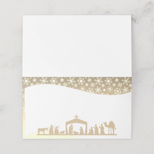 Nativiteit kerstmis plaatskaartje (Buitenkant ongevouwen)