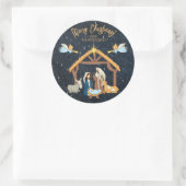 Nativiteit kerstmis ronde sticker (Tas)