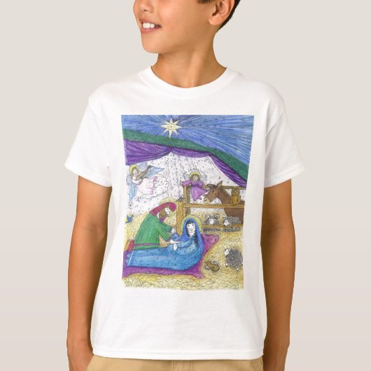 Nativiteit kerstmis t-shirt (Voorkant)