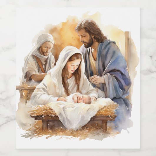 Nativiteit kerstmis wijn etiket (Enkel label)