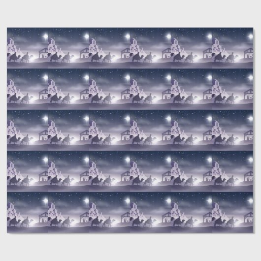 Nativiteit kerstscène cadeaupapier (Vlak)