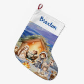 Nativiteit kerststooking grote kerstsok (Voorkant (Hangend))