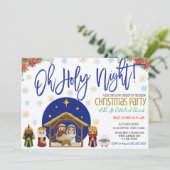 Nativiteit kerstuitnodiging kaart (Staand voorkant)