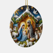 Nativiteit kerstversiering keramisch ornament (Rechts)