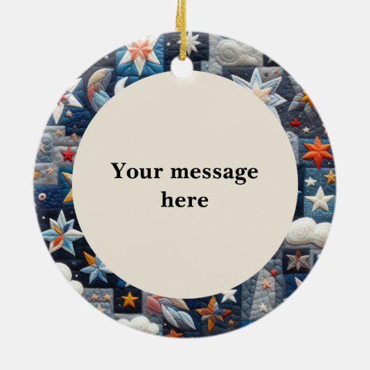 Nativiteit kerstversiering keramisch ornament (Achterkant)