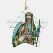 Nativiteit kerstversiering keramisch ornament (Voorkant)