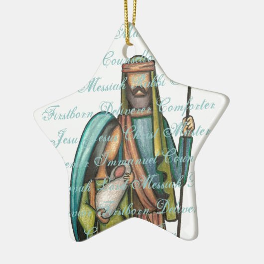 Nativiteit kerstversiering keramisch ornament (Links)