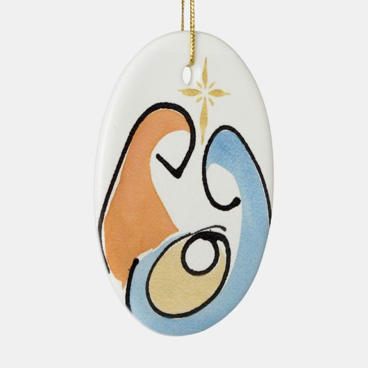 Nativiteit kerstversiering keramisch ornament (Rechts)