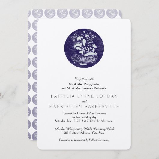 Nativiteit Letterpress Medallion Kaart (Voorkant / Achterkant)