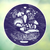 Nativiteit Letterpress Medallion Raamsticker (Vel 3)