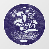 Nativiteit Letterpress Medallion Raamsticker (Vel)