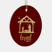 Nativiteit Manger Jesus Love Christelijk Kerstmis Keramisch Ornament (Rechts)