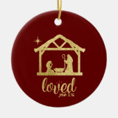 Nativiteit Manger Jesus Love Christelijk Kerstmis Keramisch Ornament (Voorkant)