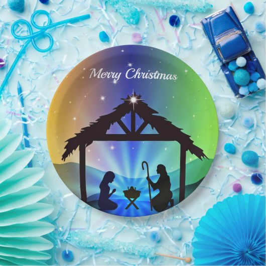 Nativiteit Manger-kerstgrafisch Papieren Bordje (Feest)