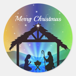 Nativiteit Manger-kerstgrafisch Ronde Sticker