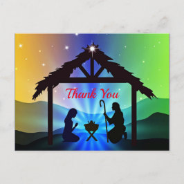 Nativiteit Manger Kerstmis Grafisch Dank u Briefkaart