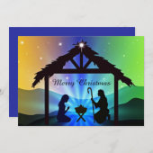 Nativiteit Manger Kerstmis Grafische kerstflank Feestdagenkaart (Voorkant / Achterkant)