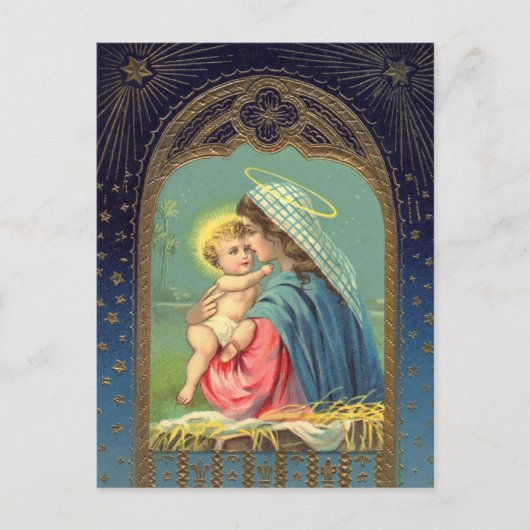 Nativiteit Mary die de Baby Jezus vasthoudt Briefkaart (Voorkant)