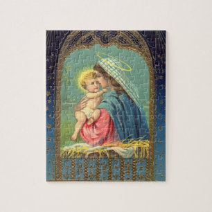 Nativiteit Mary die de Baby Jezus vasthoudt Legpuzzel