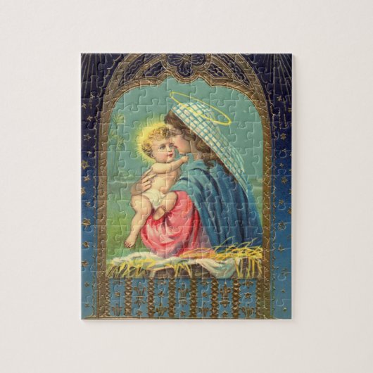 Nativiteit Mary die de Baby Jezus vasthoudt Legpuzzel (Verticaal)