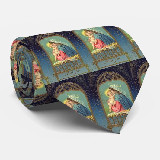 Nativiteit Mary die de Baby Jezus vasthoudt Stropdas (Opgerold)