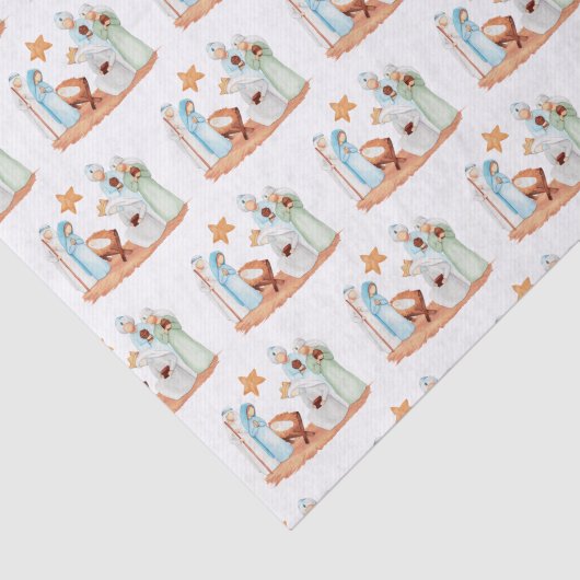 Nativiteit Mary Joseph Jesus 3 Kings Kerstmis Tissuepapier (Detail)