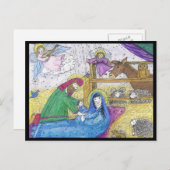Nativiteit Mary Josheph Manger Angel - Kerstmis Feestdagenkaart (Voorkant / Achterkant)