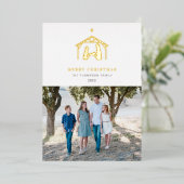 Nativiteit Merry KerstWhite Folie Feestdagenkaart (Staand Voorkant)