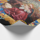 NATIVITEIT MET ANGELS, FLORAL CHRISTMAS PARCHCHMEN CADEAUPAPIER (Hoek)